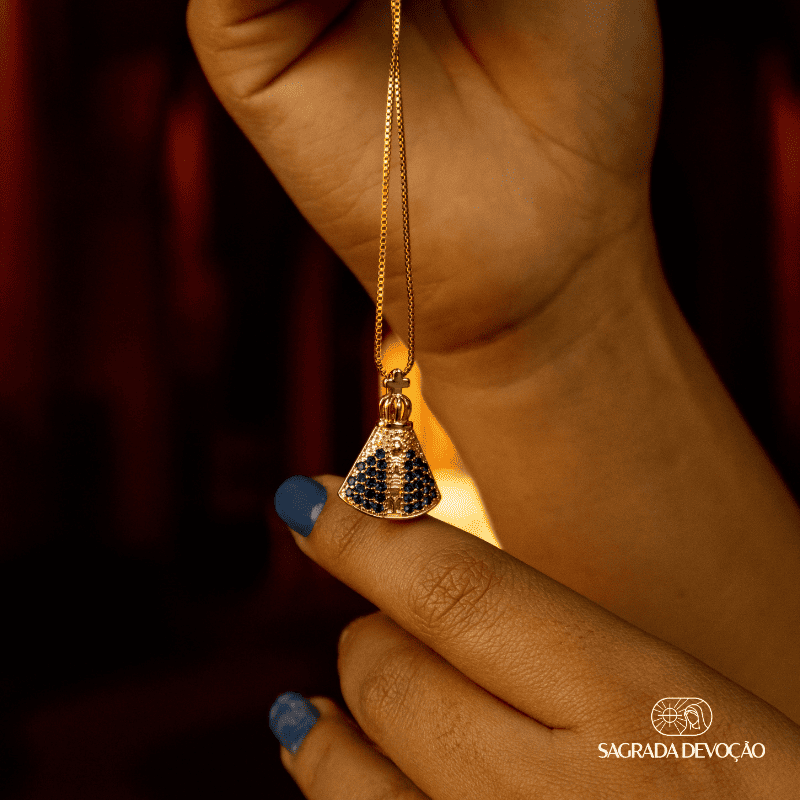 Colar Mini Nossa Senhora Aparecida - Ouro 14K