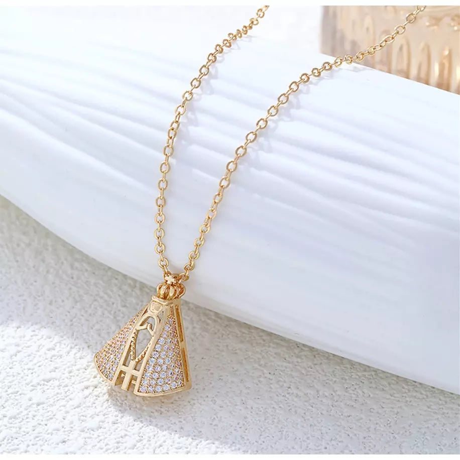 Colar de Nossa Senhora Aparecida - Zircônias Premium