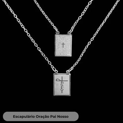 Escapulário Pai Nosso em Prata 925