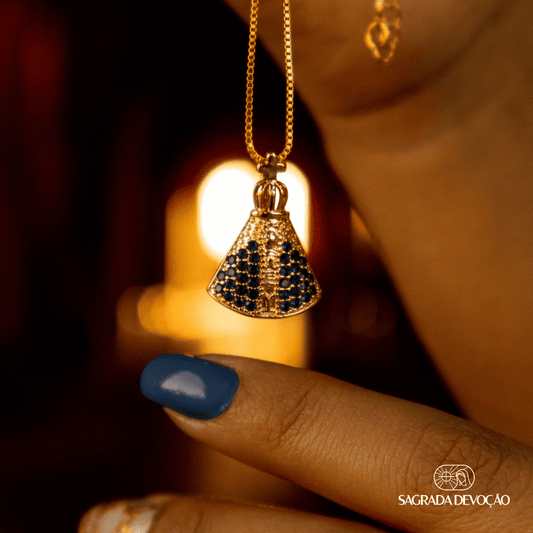 Colar Mini Nossa Senhora Aparecida - Ouro 14K