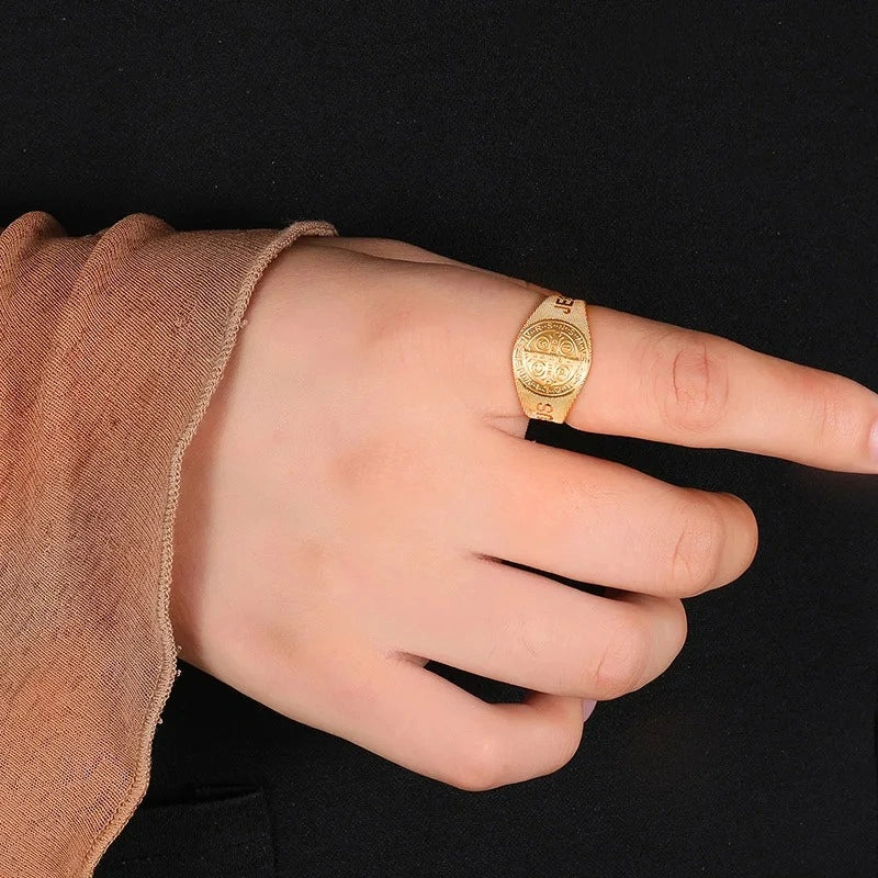 Anel São Bento Ouro - Ajustável