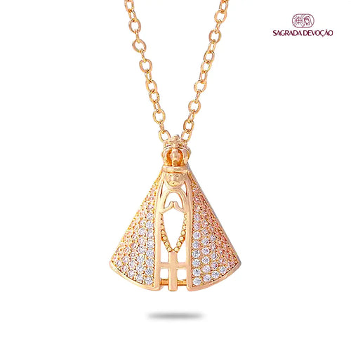 Colar de Nossa Senhora Aparecida - Zircônias Premium