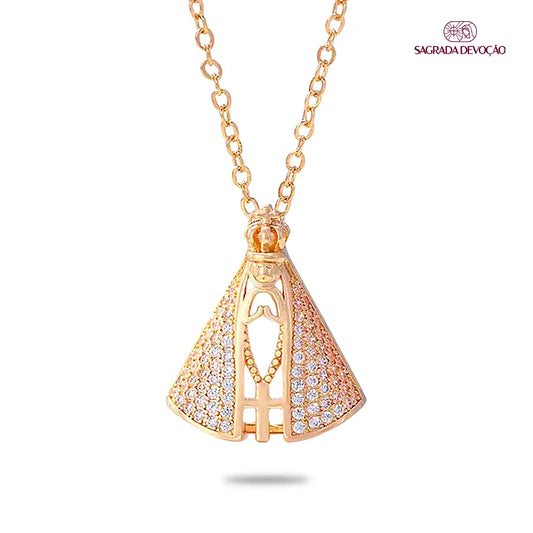 Colar de Nossa Senhora Aparecida - Zircônias Premium