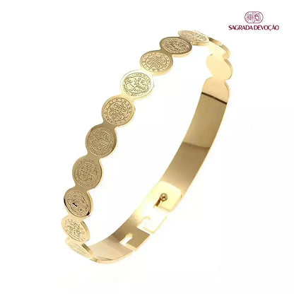 Pulseira de São Bento Folheado a Ouro, Prata 925 e Rosê