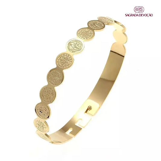 Pulseira de São Bento Folheado a Ouro, Prata 925 e Rosê