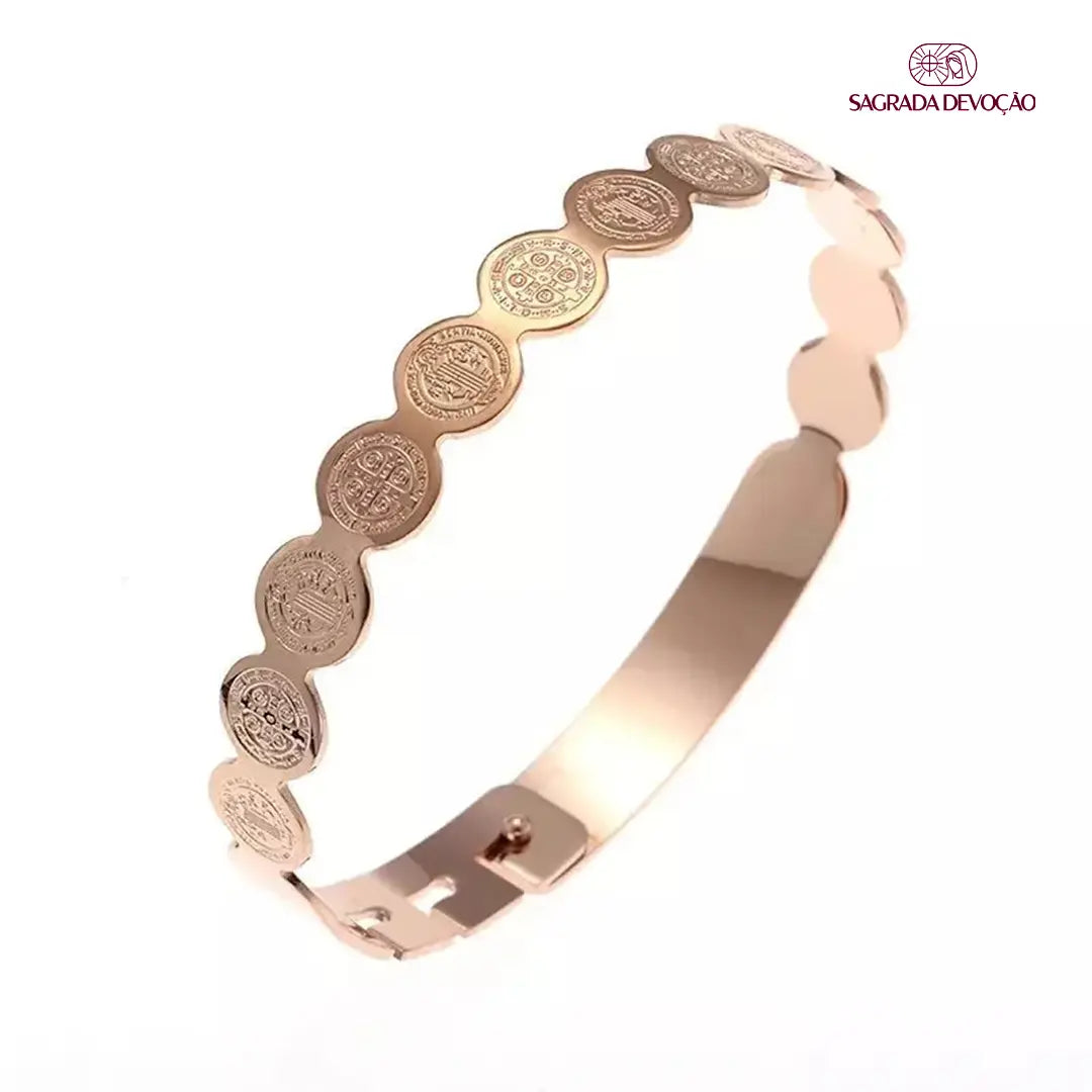 Pulseira de São Bento Folheado a Ouro, Prata 925 e Rosê