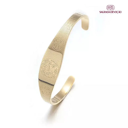 Pulseira São Bento Proteção - Folheada a Ouro, Prata 925