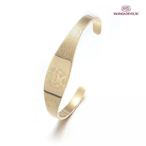 Pulseira São Bento Proteção - Folheada a Ouro, Prata 925