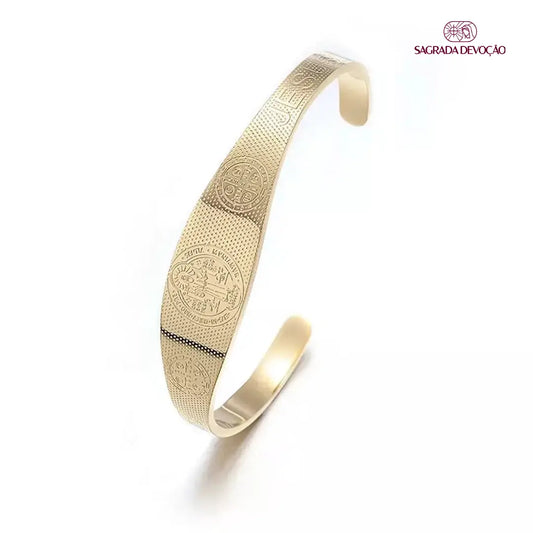 Pulseira São Bento Proteção - Folheada a Ouro, Prata 925
