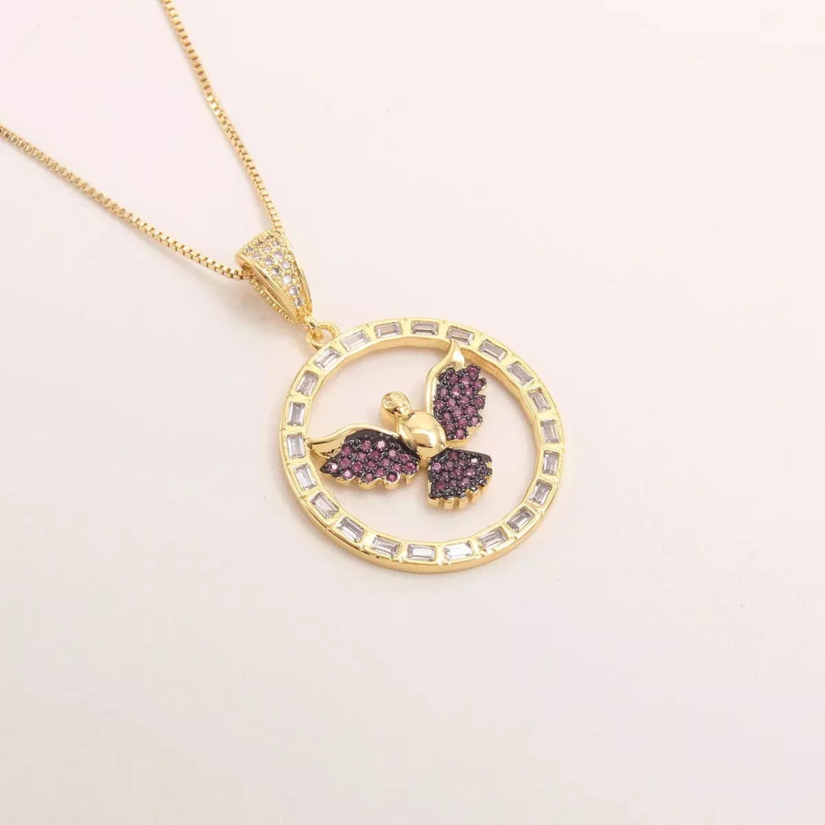 Colar Espirito Santo - Pedras Zircônia Vermelho