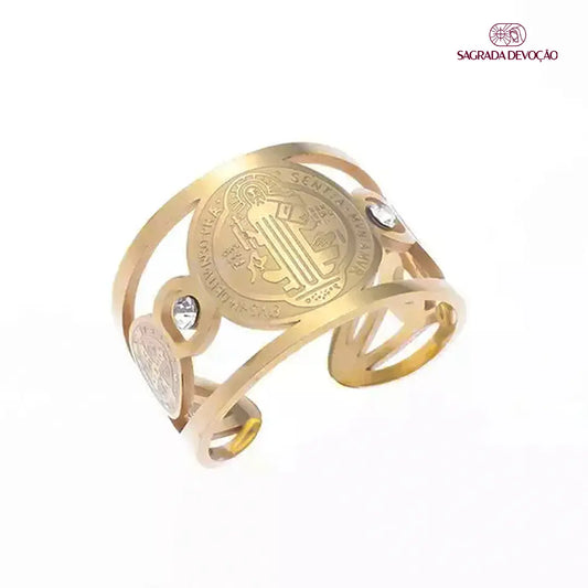 Anel de São Bento - Pérolas Sagradas (Ajustável)