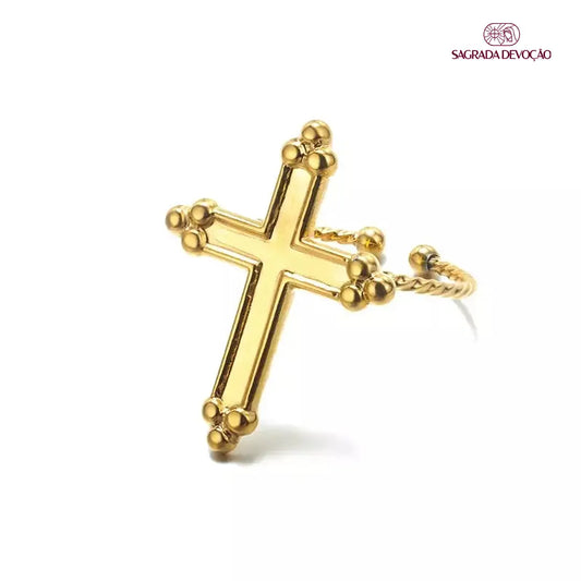 Anel de Cruz da Fé - Ajustável