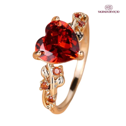 Anel Sagrado Coração de Jesus - Pedras em Zircão