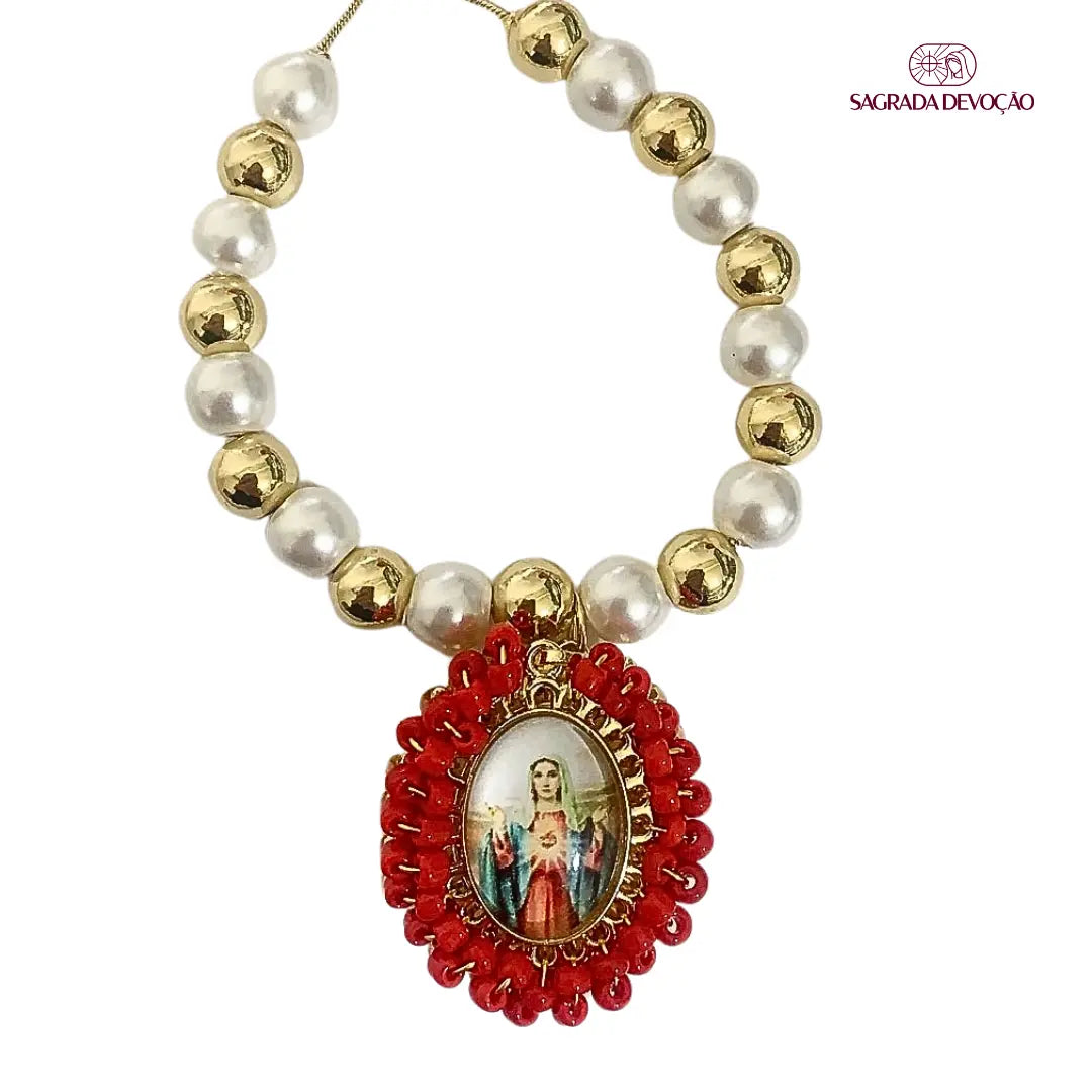 Pulseira Sagrado Coração de Maria - Luxo e Devoção