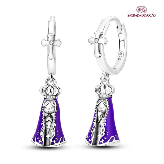 Brinco Nossa Senhora Aparecida Roxo