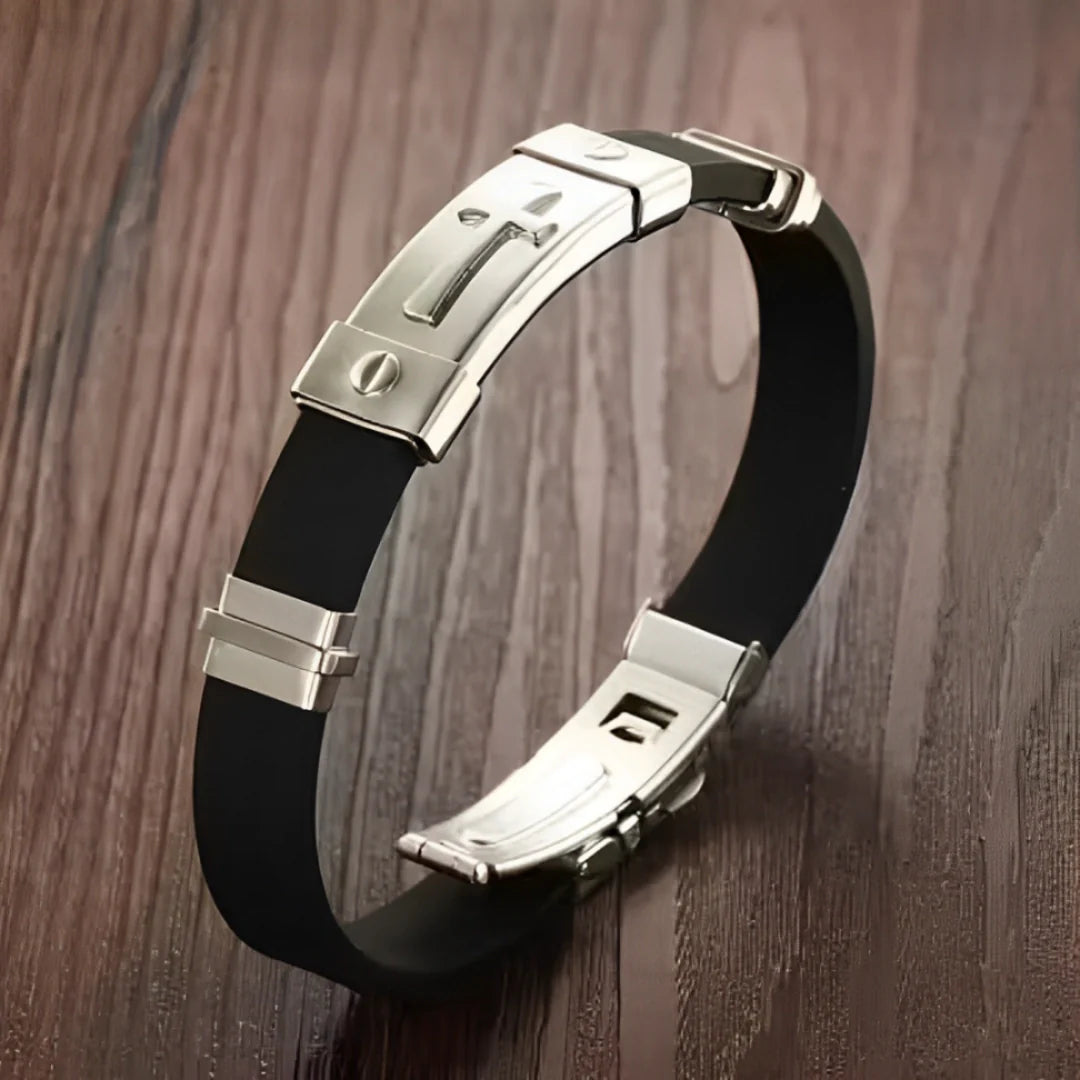 Pulseira de Cruz Masculina - Luxo e Devoção