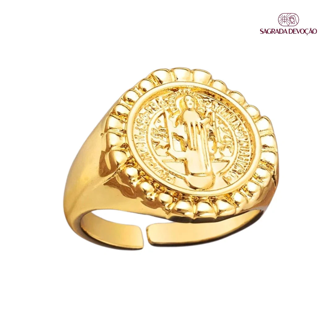 Anel Nossa Senhora de Fátima Ouro 14k - Ajustável