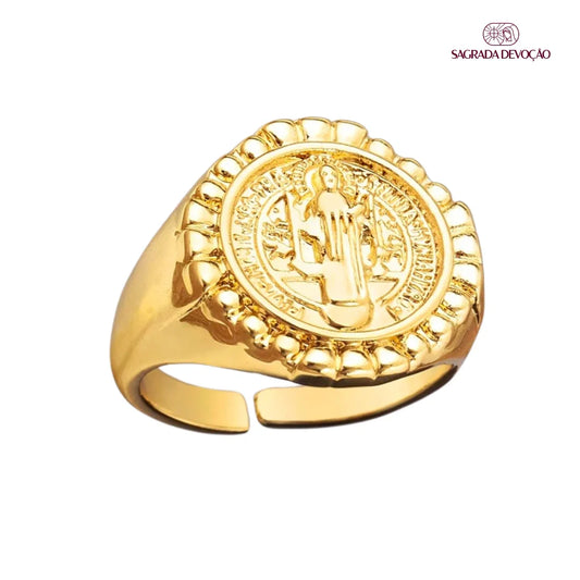 Anel Nossa Senhora de Fátima Ouro 14k - Ajustável