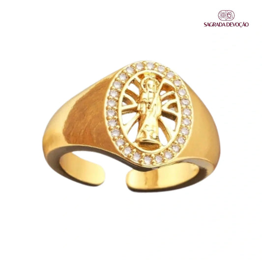 Anel Maria de Nazaré Ouro 14k - Ajustável