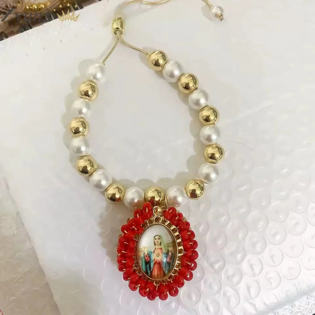 Pulseira Sagrado Coração de Maria - Luxo e Devoção